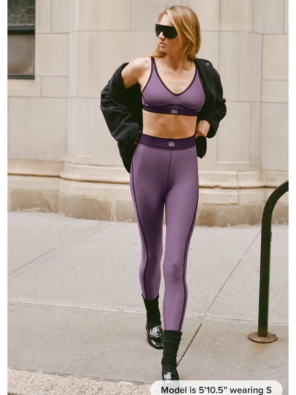 ALO Yoga and Rose Pink High-Waist Airlift Leggings and bra 2pcs.